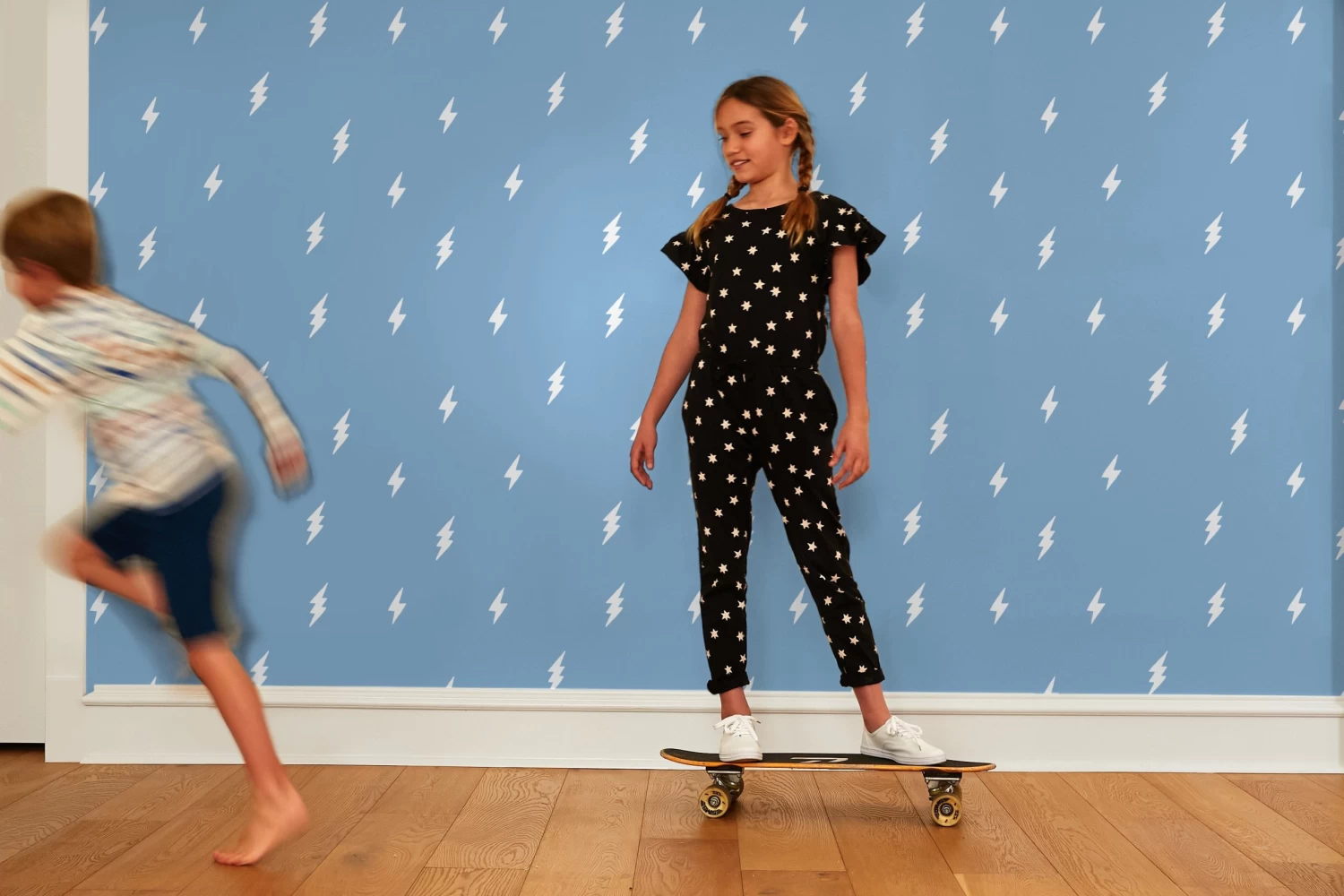 'Zeus Lightning' Wallpaper By Tea Collection - Cornflower 4 'Zeus Lightning' Wallpaper By Tea Collection - Cornflower - Image 2