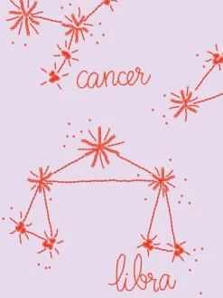 'Zodiac' Wallpaper By Lingua Franca- Lilac -Wall Decoration Store Zodiac Lilac Detail