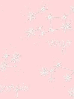 'Zodiac' Wallpaper By Lingua Franca- Pink -Wall Decoration Store Zodiac Pink Detail