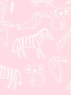 'Zoo Party' Wallpaper By Tea Collection - Ballet Slipper -Wall Decoration Store Zoo Party by Tea Collection Ballet Slipper Detail