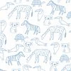 'Zoo Party' Wallpaper By Tea Collection - Denim