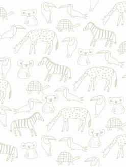 'Zoo Party' Wallpaper By Tea Collection - Ivory