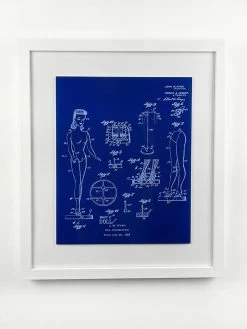 'Barbie™ Blueprint Blue Framed Art