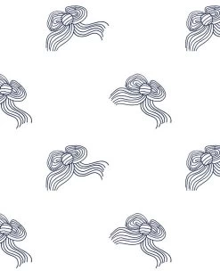 'Bows' Wallpaper By Clare V. - Navy
