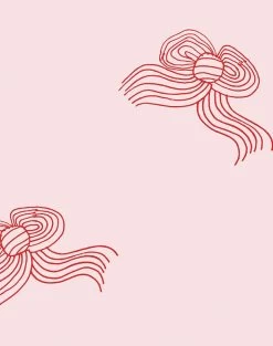 'Bows' Wallpaper By Clare V. - Red Shell -Wall Decoration Store bows red pink detail 87b97c41 731f 44eb 91d1 e52ae4af98cc